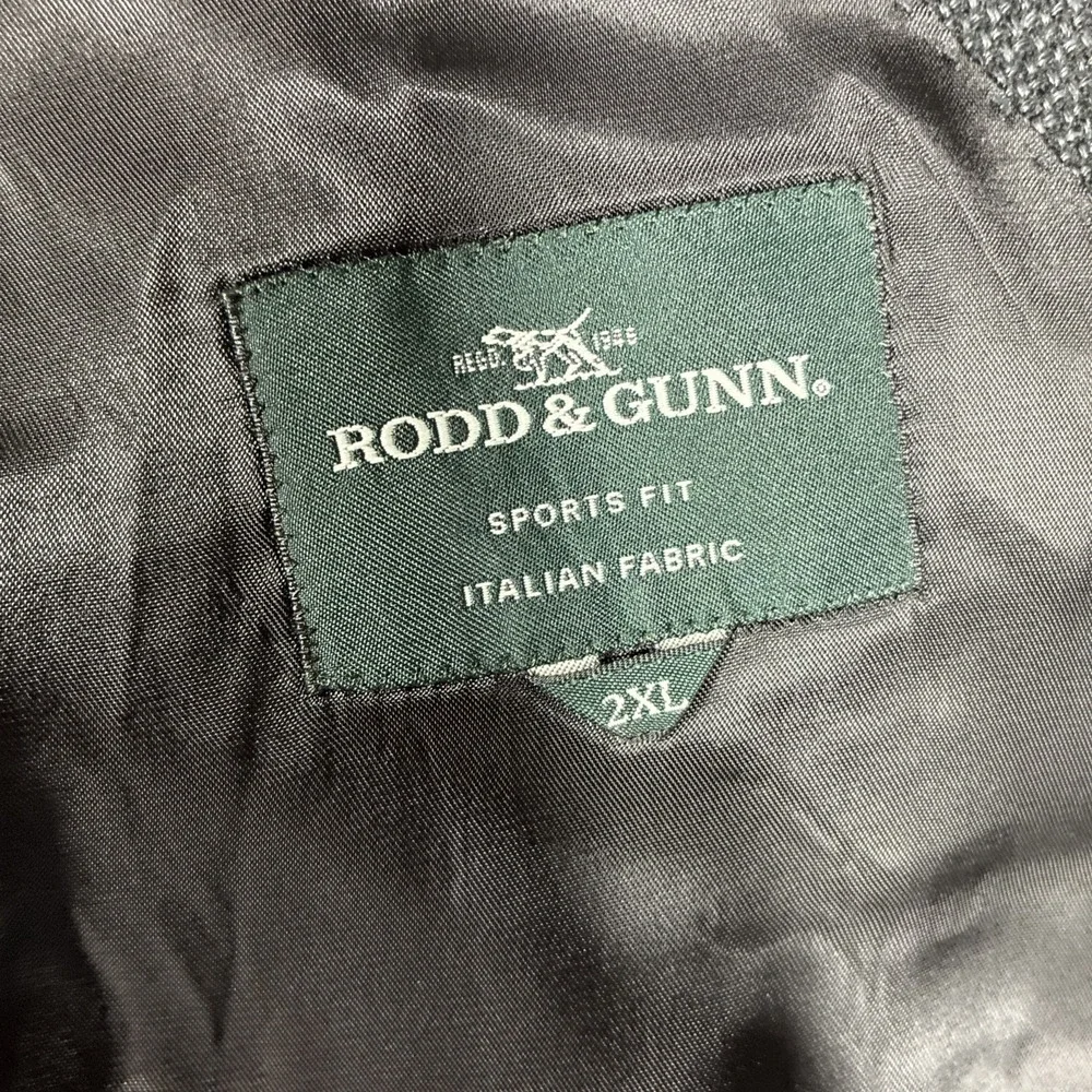 Rodd & Gunn Men's Gray Coat Blazer 2XL XXL Sports Fit Woven In Italy Wool Linen